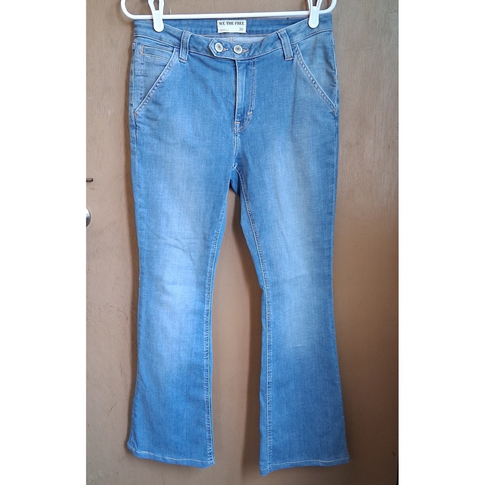 Free People We the Free Jeans Varsity Blues Mid Rise Slim Boot Sz‎ 30 EUC